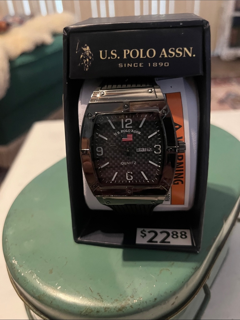 U.S. Polo Assn. Black and Silver Men's Sport Watch